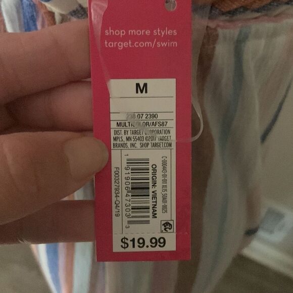 NWT Xhilaration (target )wide leg multi color striped one piece jumper slits - Picture 5 of 9